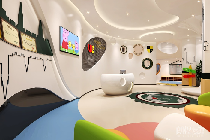 接待大廳-UE少兒英語(yǔ)培訓(xùn)機(jī)裝修設(shè)計(jì)效果圖