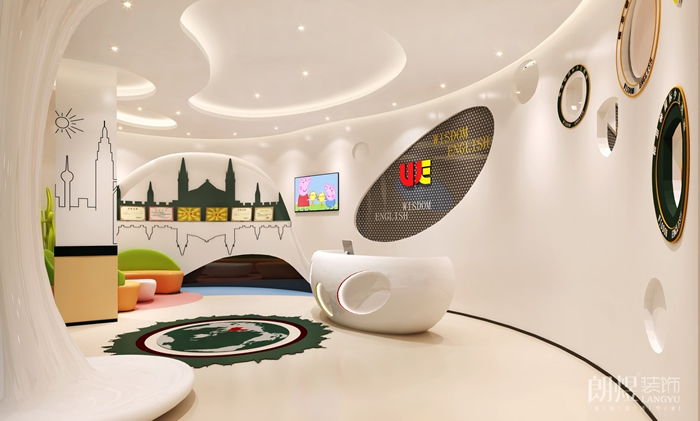 接待大廳-UE少兒英語(yǔ)培訓(xùn)機(jī)裝修設(shè)計(jì)效果圖