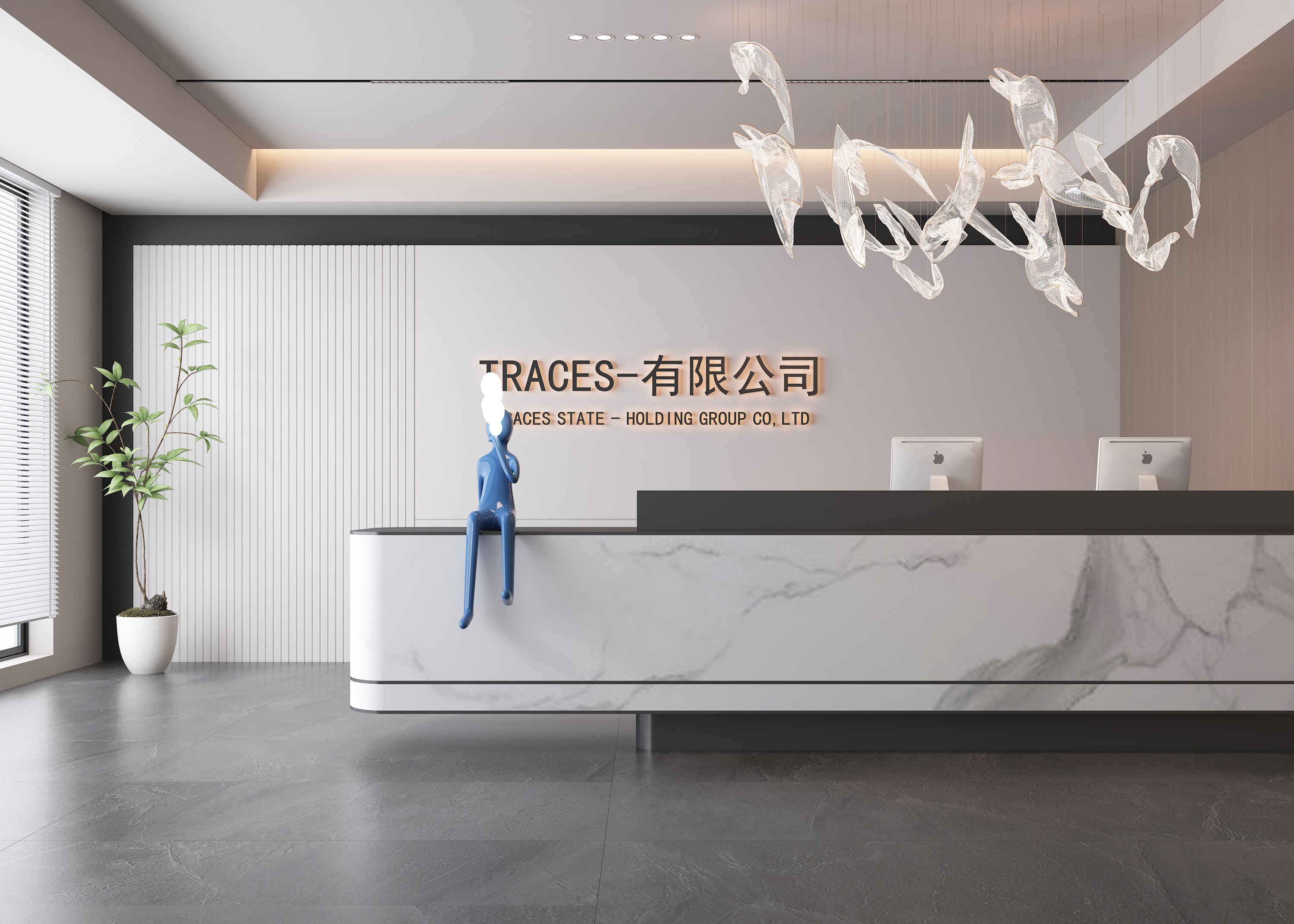 生物科技公司辦公室前臺設(shè)計